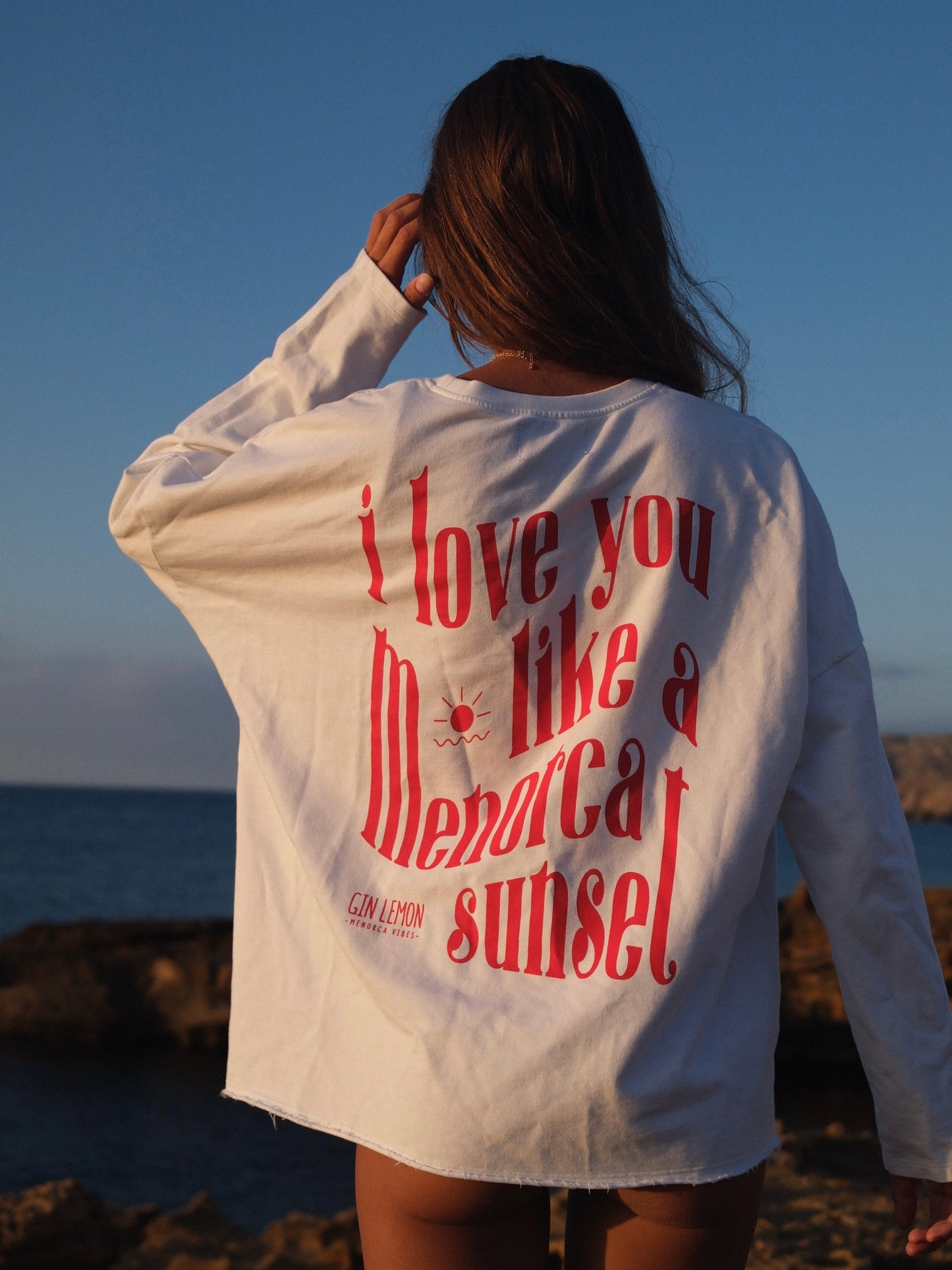 SUDADERA WHITE & RED SUNSET MUJER