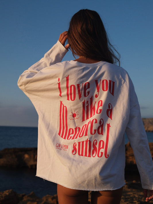 SUDADERA WHITE & RED SUNSET MUJER